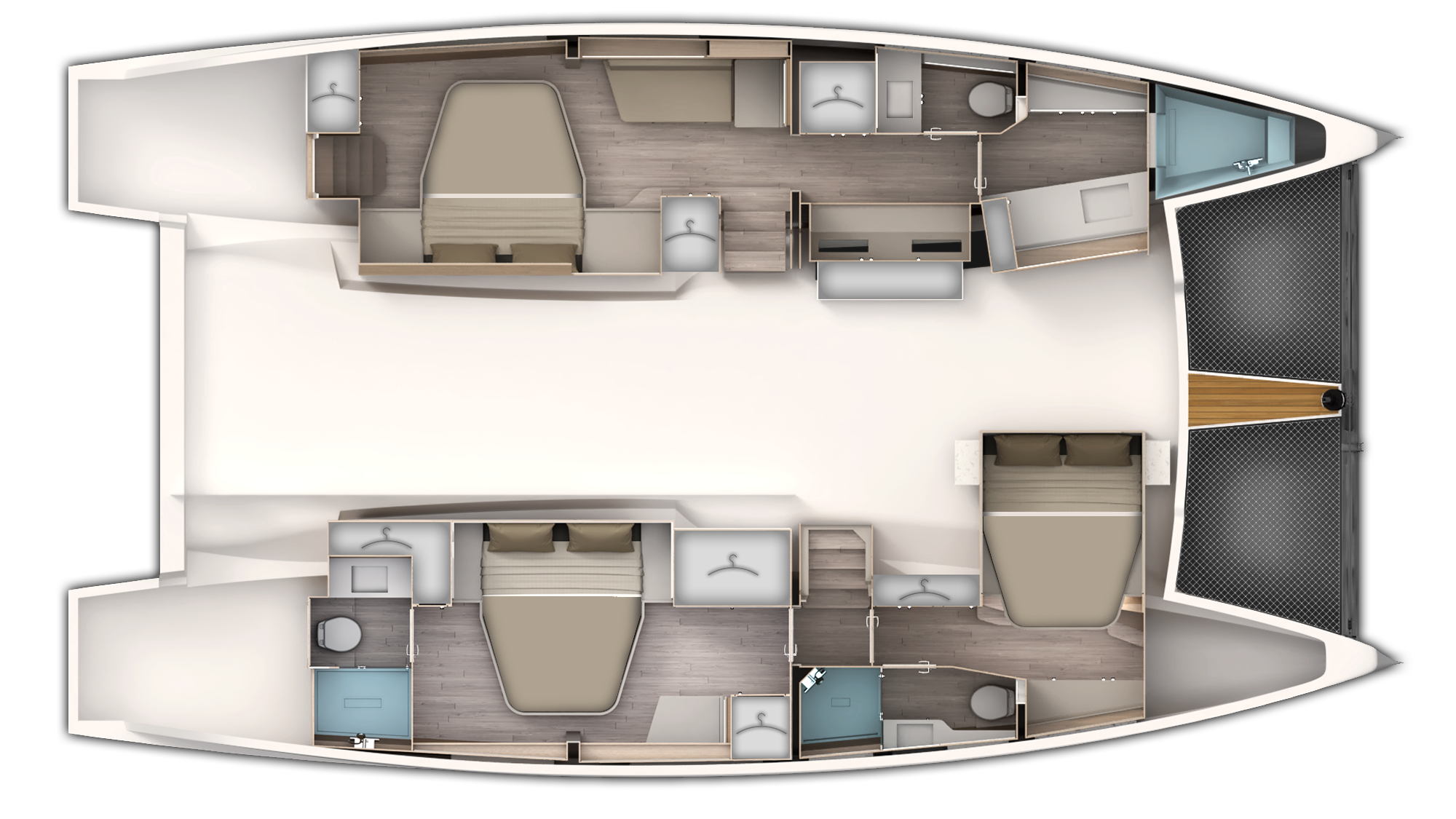 Configuration 4 cabines